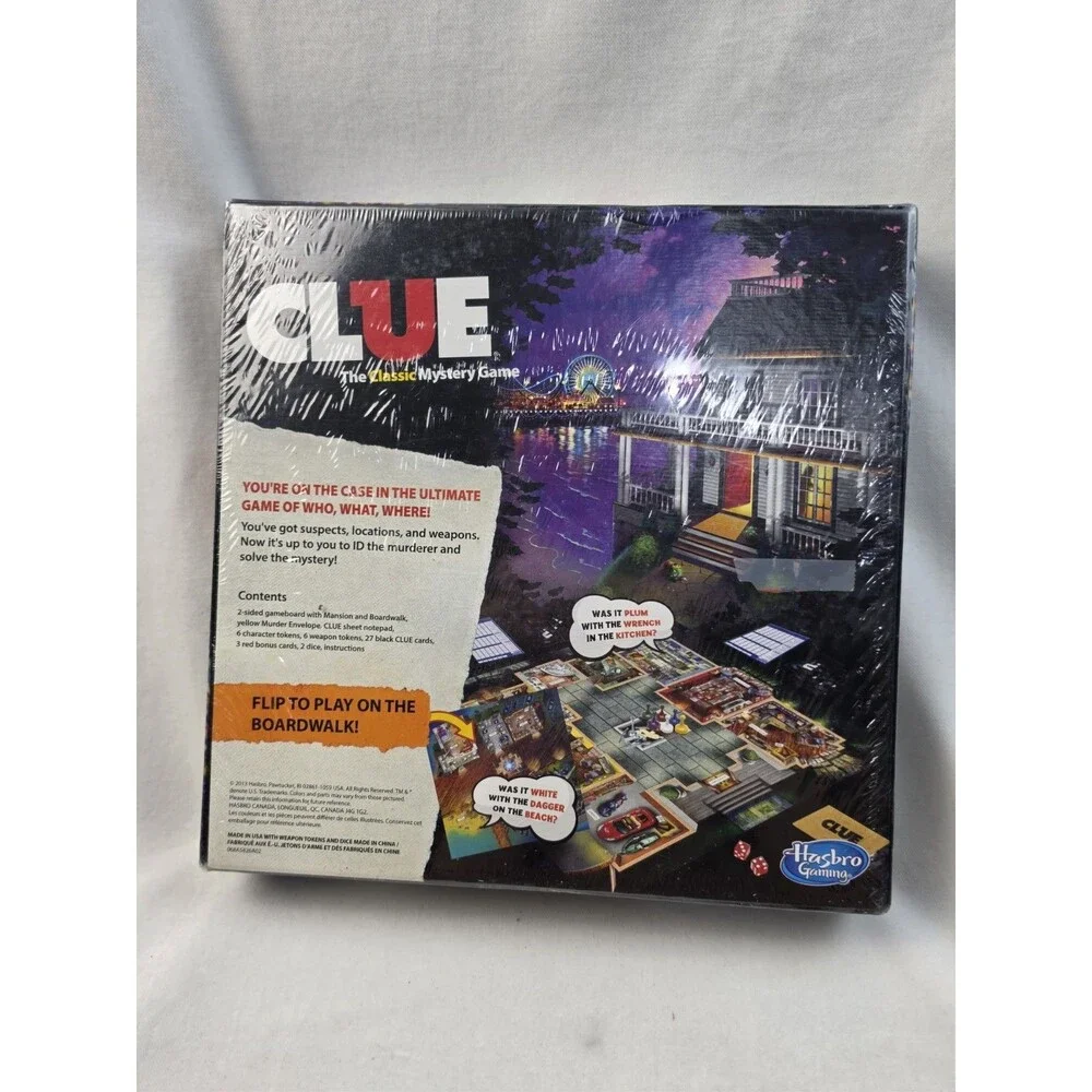 Clue Board Game With Second Crime Scene Mansion & Boardwalk  Hasbro Sealed
